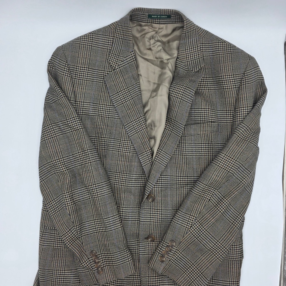 Lauren Ralph Lauren Men's 44R Glen Plaid Sport Coat Blazer 100% Lambswool Canada
